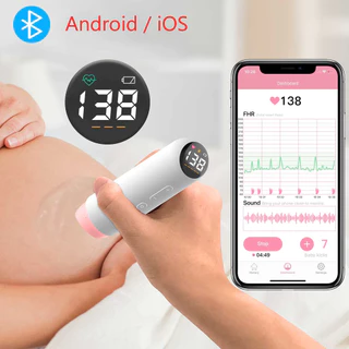 Monitor De Fetal Doppler Bluetooth Recarregável Coração Bebê Inteligente Grávida Gravação De Dados Do Batimento Cardíaco 0 Radiação