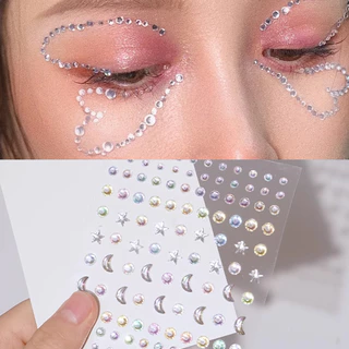 [50 Estilos] Autocolante Maquiagem Face Diamante Olho Brilhante Rhinestones Estágio Decoração De Desempenho