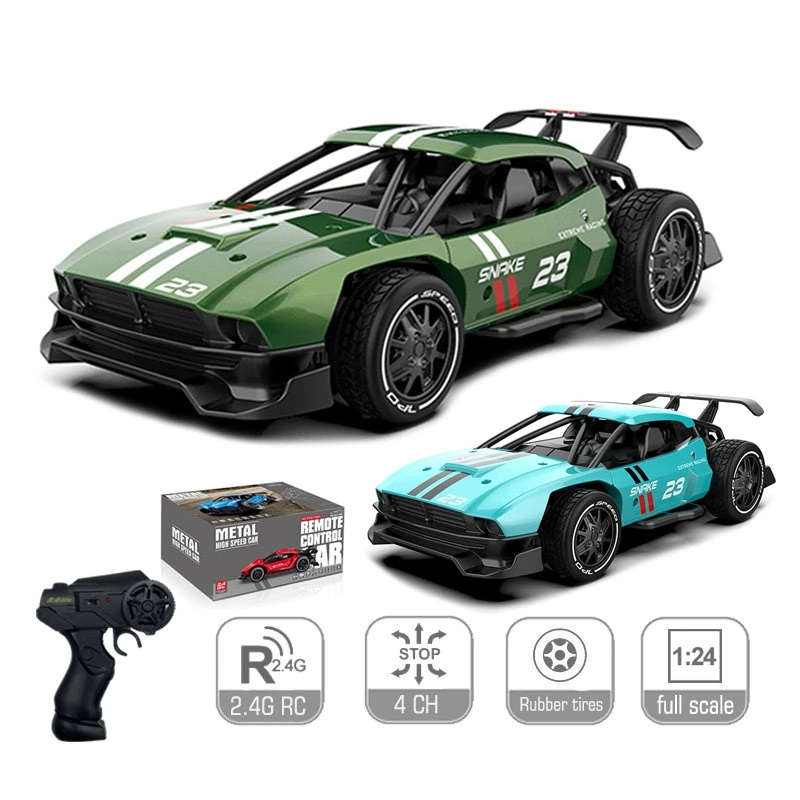 2.4ghz 1:24 escala rc drift carro, 4wd de alta velocidade corrida esporte  carro de brinquedo para adultos