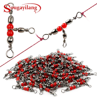 Sougayilang 20/50/100pcs Tackle De Pesca De 3 Vias Conector Giratório Emaranhado Acessórios Joran Pancing Fishing