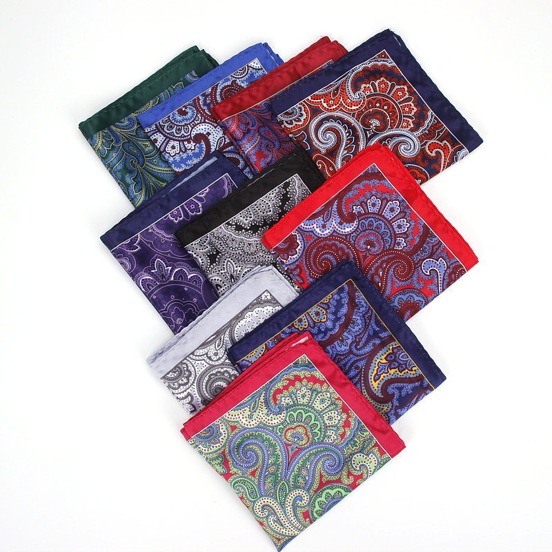 Moda 22CM * 22CM Lenço De Bolso Quadrado Paisley Floral Estilo Com Hanky Mens Suit Chest Towel Acessórios