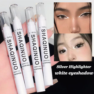 Gecomomo Sombra Matte Stick Delineador De Olhos Branco , Caneta Destacadora Shimmer Silver