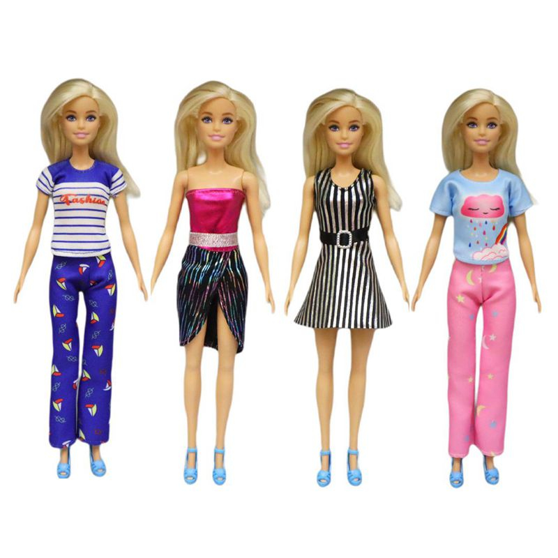 3 jogos/lote moda leopardo vestido curto para barbie boneca roupas