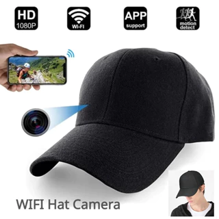 1080P Câmera HD WiFi Mini Hat Camera De Vídeo Portátil Com Para Esportes Ao Ar Livre Boné De Baseball Suporte De Visão Remota Gravador De Detecção De Movimento em Oferta na Shopee
