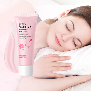 LAIKOU Máscara De Dormir Facial Sakura Com Flor De Cerejeira/Creme Noturna 80g Moisturizing Brightening Skin Tone em Oferta na Shopee