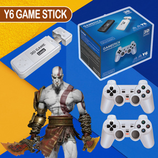 Y6 Game Stick 4k Retro Games PS1 Console De Vídeo Game Portátil Família 128G 10000 + Jogos Emuelec 4.3