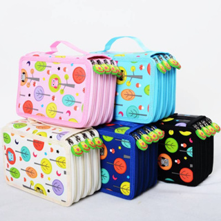 Kawaii Estojo De Lápis De Quatro Camadas Com 72 52 32 Furos De Cor / Material Escolar / Papelaria
