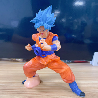 Boneco montagem para montagem, figura de ação do dragon ball super saiyajin  deus super saiyajin cabelo azul do son goku