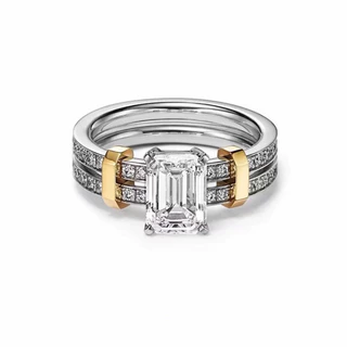 TFYS 23C anel de prata 925 feminino Anel diamante do casal