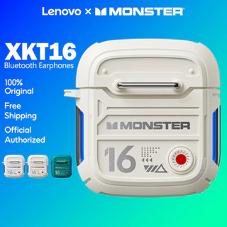 Lenovo × Monster XKT16 TWS Fone De Ouvido Bluetooth Sem Fio Hi-Fi Estéreo De Longa Duração HD Chamada Confortável 5.3