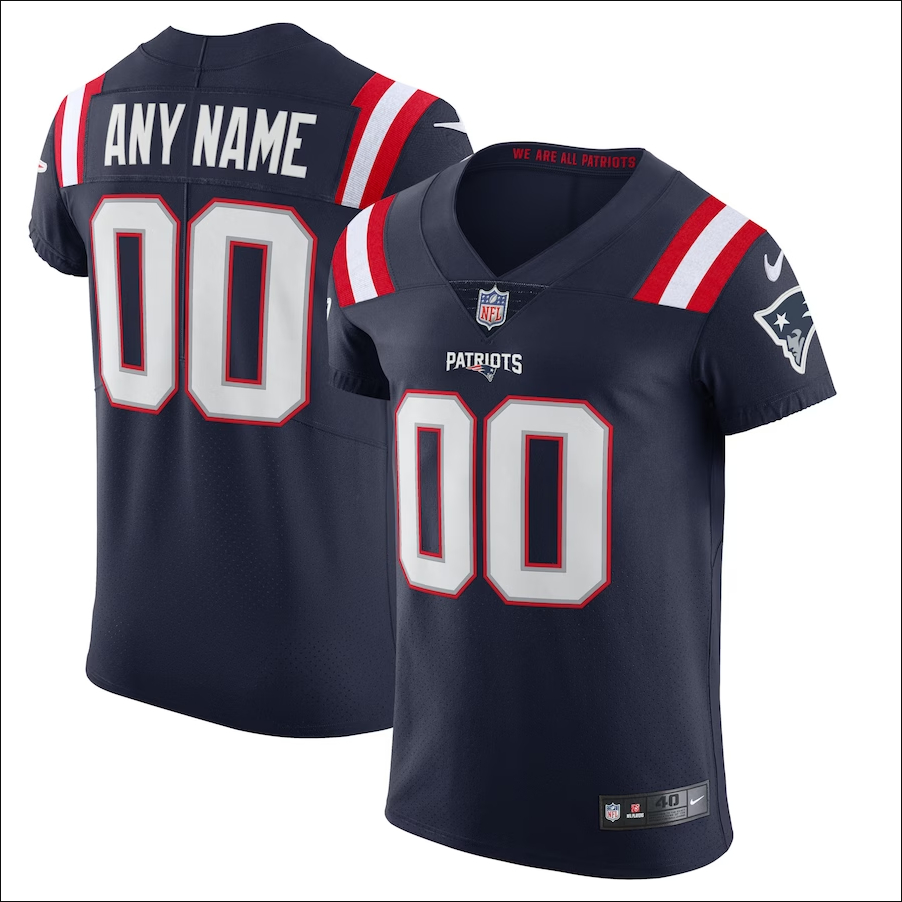 Customed Camiseta New England Patriots Azul Marinho 2023NFL Limitada Camisa De Futebol Americana Jersey