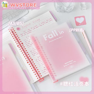 [WVersão Genuína] [Versão Genuína] RosyPosy Soft Setting-A5B5 Loose-leaf Notebook, Ins Style Notebook, 40 Páginas por Livro, Impermeável, Página Interna de Proteção dos Olhos, Imagem Guia de Pensamento Grátis