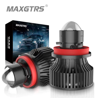 MAXGTRS 2pcs Automotivo H7 H11 H8 HB3 HB4 9005 9006 Lâmpada De Teto A Laser Mini Projetor De Luz LED De Nevoeiro Automático 3000K Gold