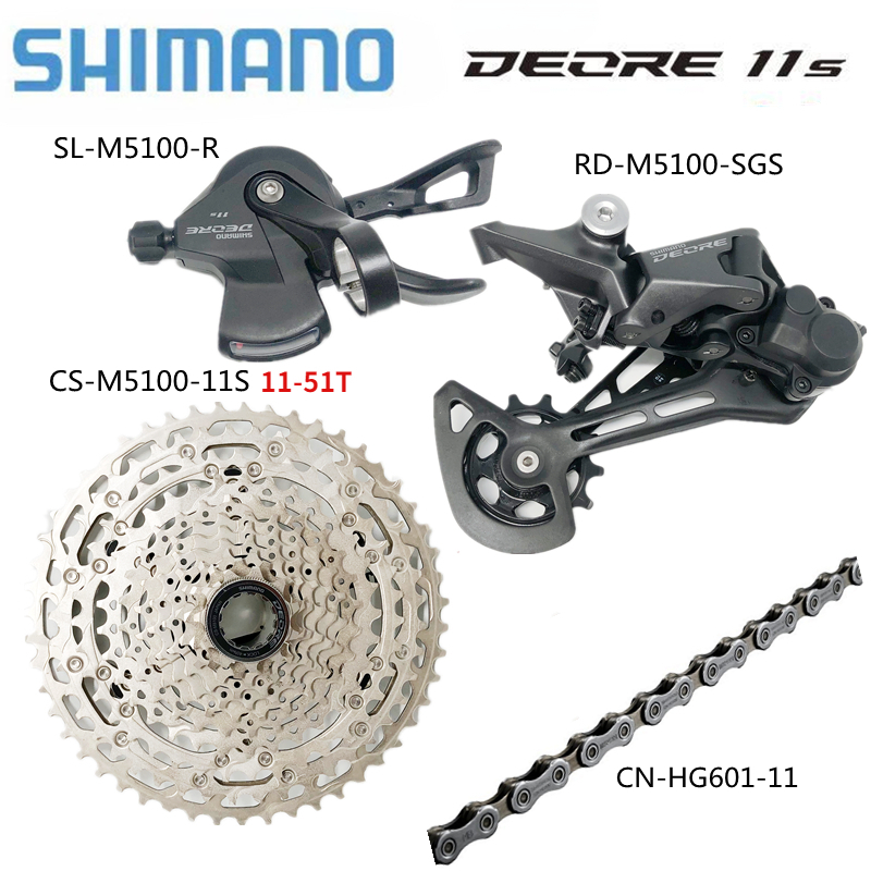 DEORE M5100 11Speed Groupset Shifter Rear Derailleur Cassete 42 46 50 51 52T Corrente HG-601 X11 Peças Para Bicicleta MTB 11S