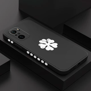 Capa Criativa De Telefone Lucky Clover Para Xiaomi Poco F3 F2 X3 M3 Pro 5G GT NFC De Silicone Líquido Padrão Lateral