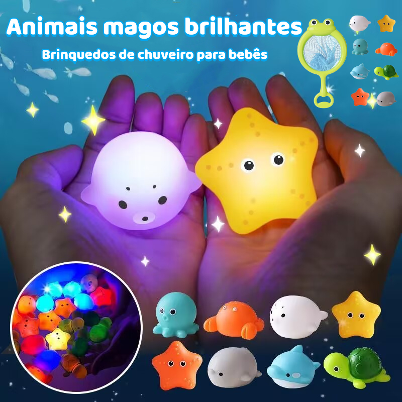 Brinquedos De Banho Para Bebês Indução Luminosos De Animais Flutuantes Água Crianças Meninos Meninas