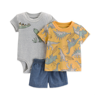 Kit Roupa Roupas Infantis Macacão De 3 Peças Romper