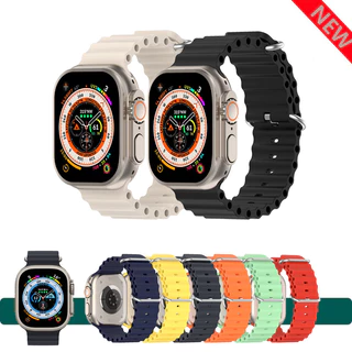 Para T500 IWO Pulseira Oceânica Para Apple Watch Band Series 8 ultra 49mm 45mm 41mm 44mm 40mm 42mm 38mm 7 6 se 5 De Silicone