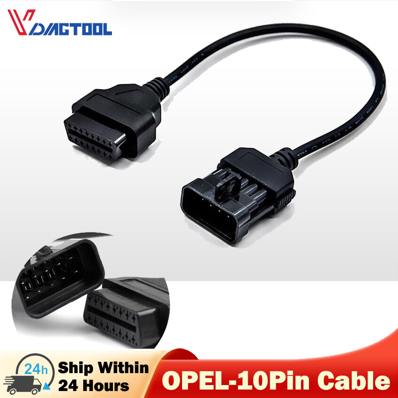 Para OPEL Cabo Adaptador De Diagnóstico OBD2 De 10 Pinos A 16 Conector De Macho Fêmea OBD2 Motocicleta