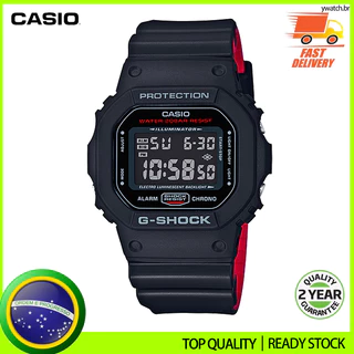 G-SH0CK DW5600 Relógio Vermelho Preto De Pulso Quadrado À Prova D'água D'água Led Display