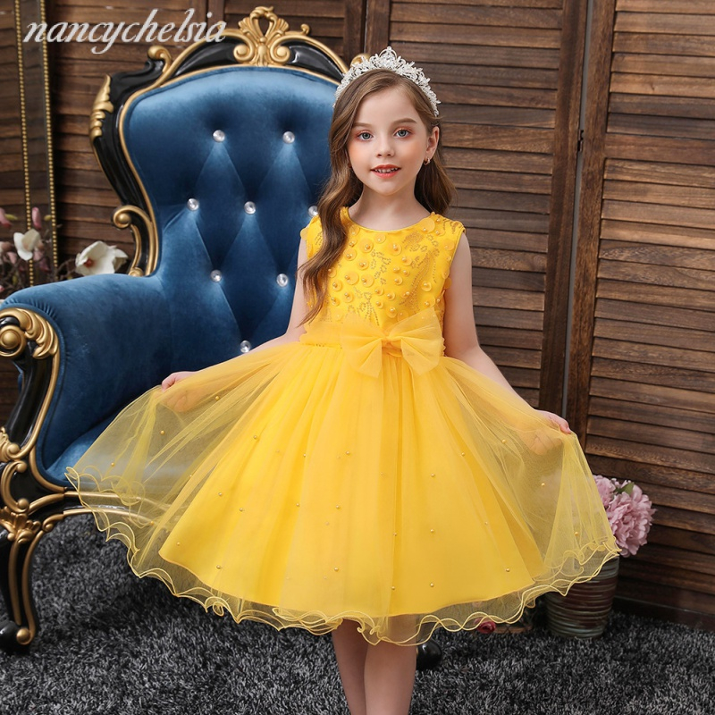 Vestidos 2024 infantil amarelo