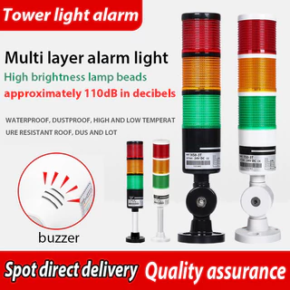 Luz Indicadora De Sinal Da Torre De Três Cores LED De Som E De Advertência 12/24/220V Dobrável/Não T50/H50-3T