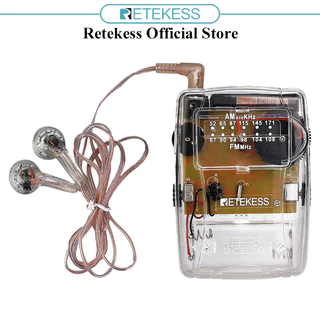 Retekesss TR624 Rádio Portátil Transparente AM/FM Pointer Tuning Support Headphones Usado Para Guia Do Museu Da Conferência Igreja