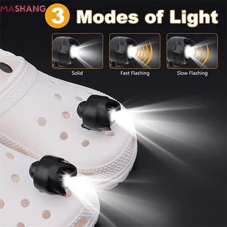 1PCS Faróis Croc Engraçados Luzes LED À Prova D'água Recarregáveis Lanterna De Buraco De Sapato Para