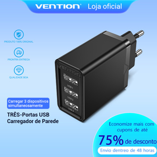 Carregador USB De Parede 3 Portas 12W Para Carregamento Rápido Huawei Oppo Vivo