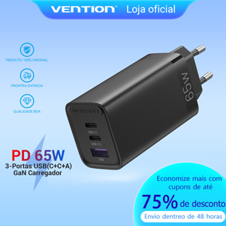 Vention PD 3.0 Portas Carregador 65W GaN 3 QC4.0 3.0 Rápido Tipo C Carregamento Para Notebook/Telefone/Interruptor