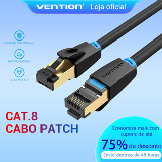 Vention Cabo Ethernet Cat8 40Gbps Super Velocidade SFTP Lan Cabo de Rede Banhado a Ouro Conector RJ45 Patch Cord para Modem Laptop PC TVBOX BOX TV