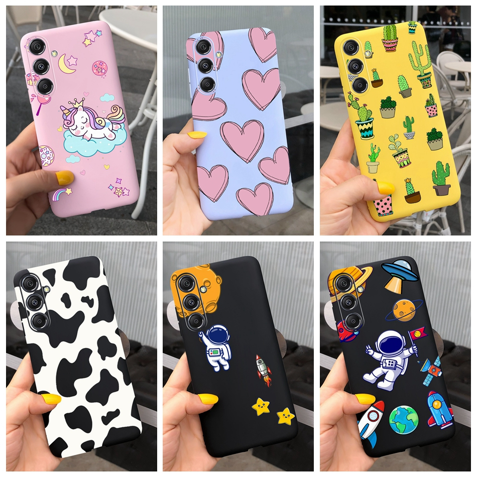 Samsung Galaxy M34 5G Bonito Astronauta Vaca De Leite Padrão De M34 SM-M346B 2023 Estojo De Silicone Macio Cor De Doce