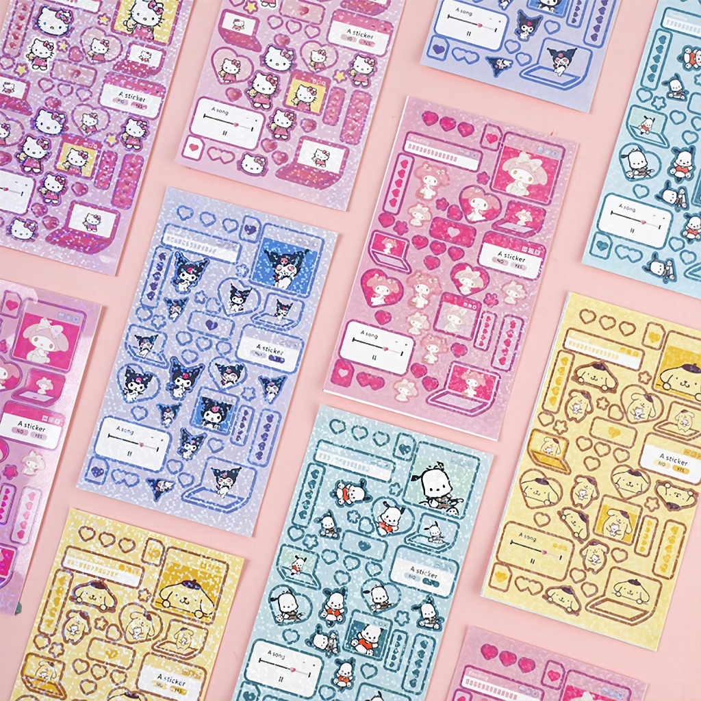Autocolante de Cartoon Autocolante de Cartoon diy Goo Cartão Laser Autocolante Sanrio Manual Material Autocolante TZ054