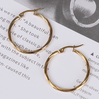 1 Par de Brincos de Aço Inoxidável Dourado Linha Twist Hoop Brincos exclusivos para garotas Brincos Hipoalergênicos para garotas