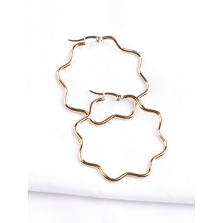 1 Par de Brincos Geométricos de Aço Inoxidável Dourado Forma de Onda Geométrica Exclusiva Exagerada Brincos Grandes para Meninas Meninas Hipoalergênicas