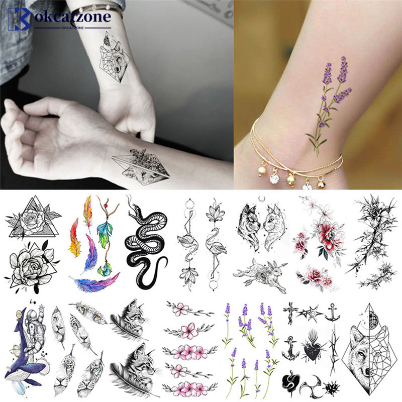 Em promoção! Impermeável Da Etiqueta Temporária Tatuagem Linha De Cavalo  Flor Tatuagens De Leão Crânio índios Xamã Arte No Corpo, Braço Falsa Tatoo  Mulheres Homens