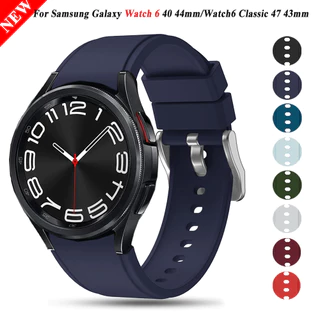 Bracelete Galaxy Watch6 Clássico 43mm 47mm Correa De Silicone Esportivo Para Relógio Samsung 6 44mm 40mm Acessórios Pulseira
