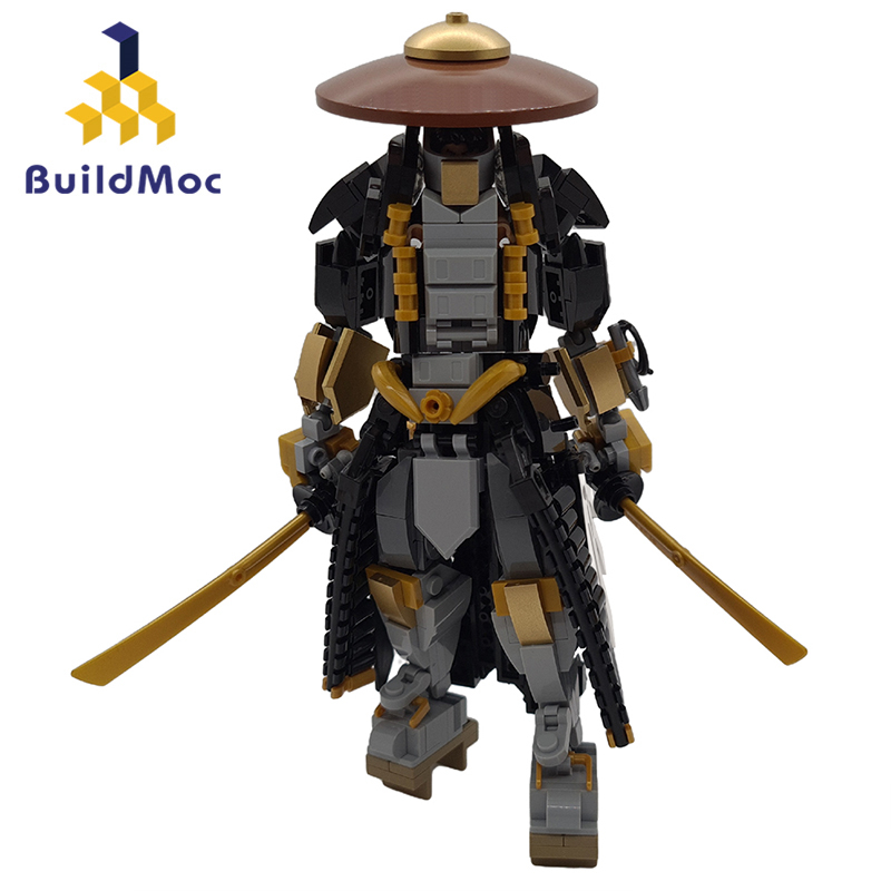 Buildmoc O Modelo Ronin Noir mech Building Blocks Robô Samurai Montagem Brinquedos Educativos Presentes 342PCS Tijolos MOC-107112