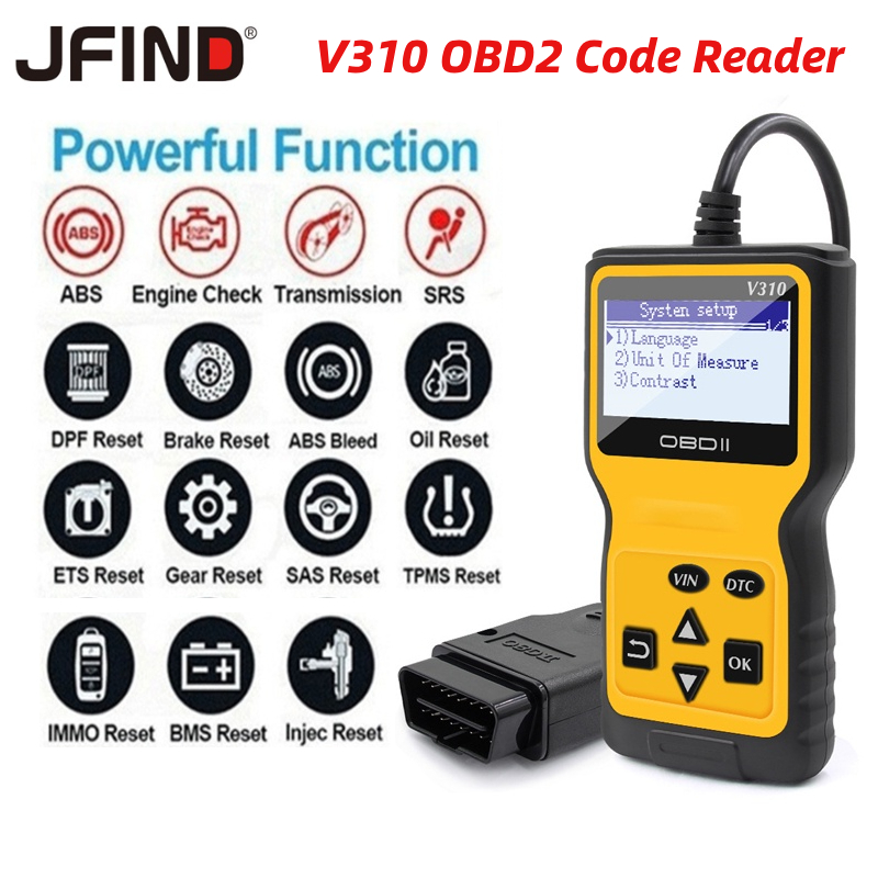 【 Spot goods 】 V310 OBD2 Scanner OBD2 Leitor De Código De Falha Do Motor Carro Ferramentas De Diagnóstico Automático Para Todos Os Protocolos OBD II PK ELM327 ELM 327 V1.5 HONDA TOYOTA