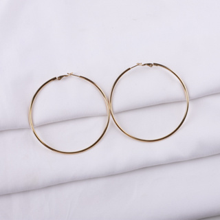 1 Par de Brincos Redondos de Aço Inoxidável Exagerado Exclusivo Brincos Grandes de 70mm Homens Mulheres Brincos Hipoalergênicos