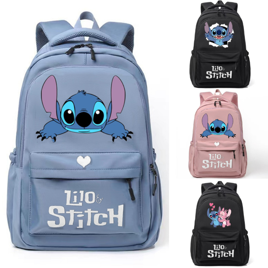 Mochila escolar feminina STITCH de grande capacidade para meninas e meninos/Bolsa de computador para estudante do ensino médio/O tecido Oxford é forte e durável