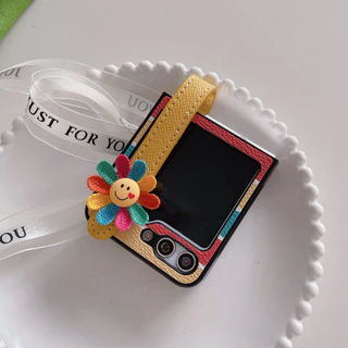 Estojo Para Samsung Galaxy Z FLIP 6 5 3 4 2 1 Dobra 5 4 flip6 flip5 flip4 Telefone Dermatoglyph Slim Back Cover Com Pulseiraband