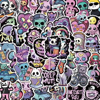 50pcs Autocolantes De Tendência De Desenhos Animados Góticos Escuros Requintados E Criativos Mão Ledger Telefone Celular Copo De Água Para Computador Decalque À Prova D'água