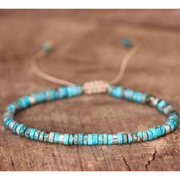 Boêmia Pedra Natural Lápis Lazúli 2x4mm Pulseira De Contas Para