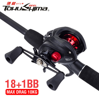 1PCS Carretel De Pesca Com Isca Max Drag 10kg Fundição 18 + 1 Rolamentos De Esferas Em Aço Inoxidável Relação De Engrenagem Leve 7.2 : 1