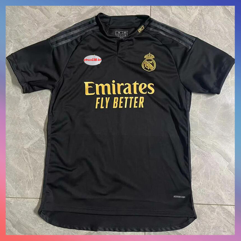 Camisa De Time 23-24 Futeboll Masculina Preta III HM