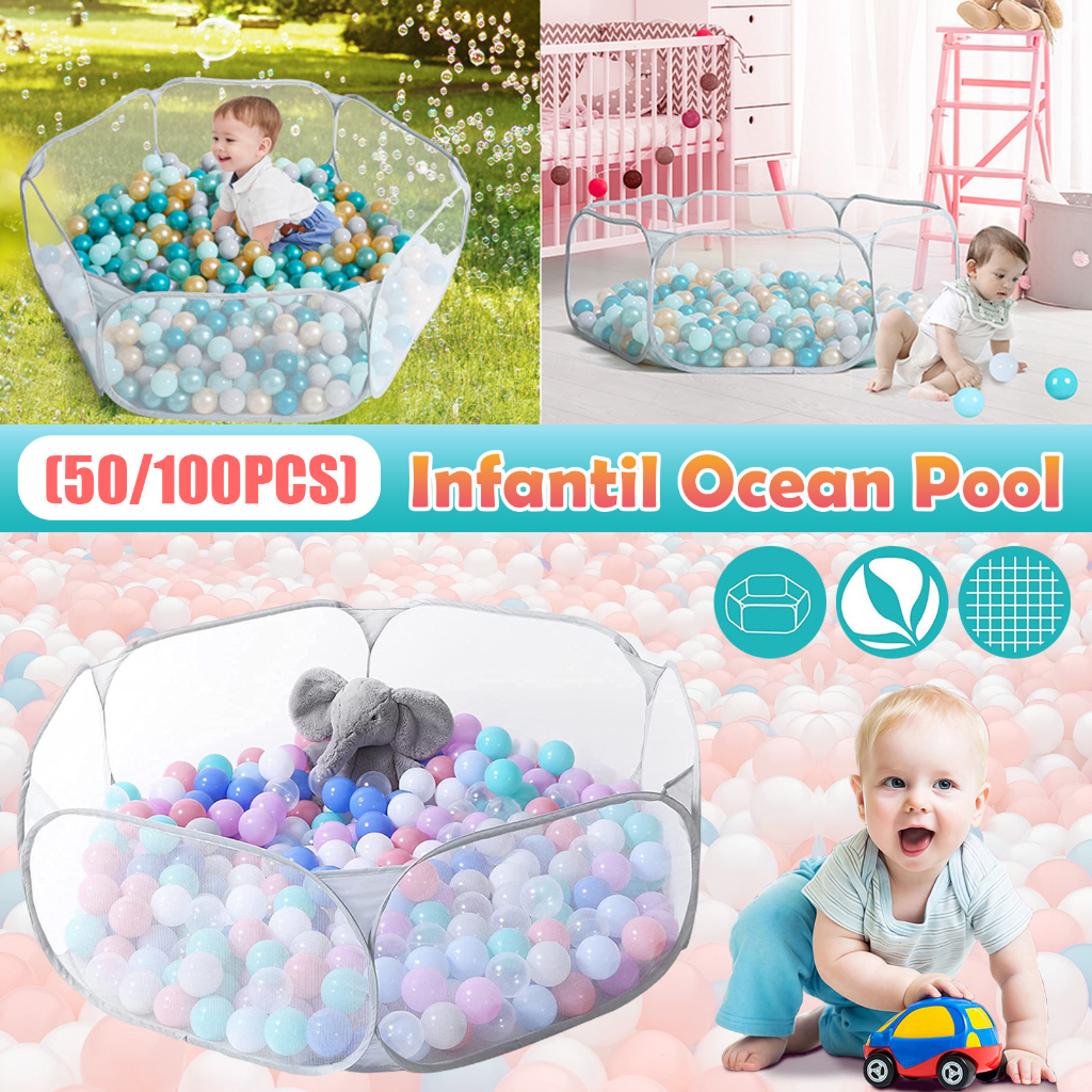 Piscina de Bolinhas Dobrável Infantil Jogo De Bilhar Ocean Pool Kids ...