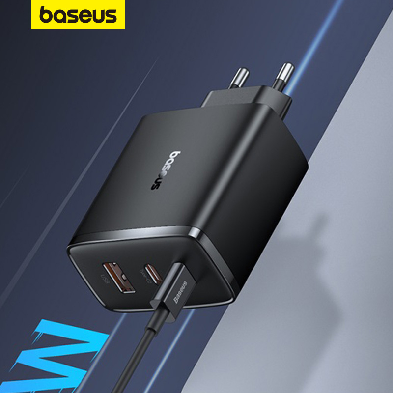 Carregador Rápido Baseus 65W Cube Pro 2C + U Para iPhone Huawei