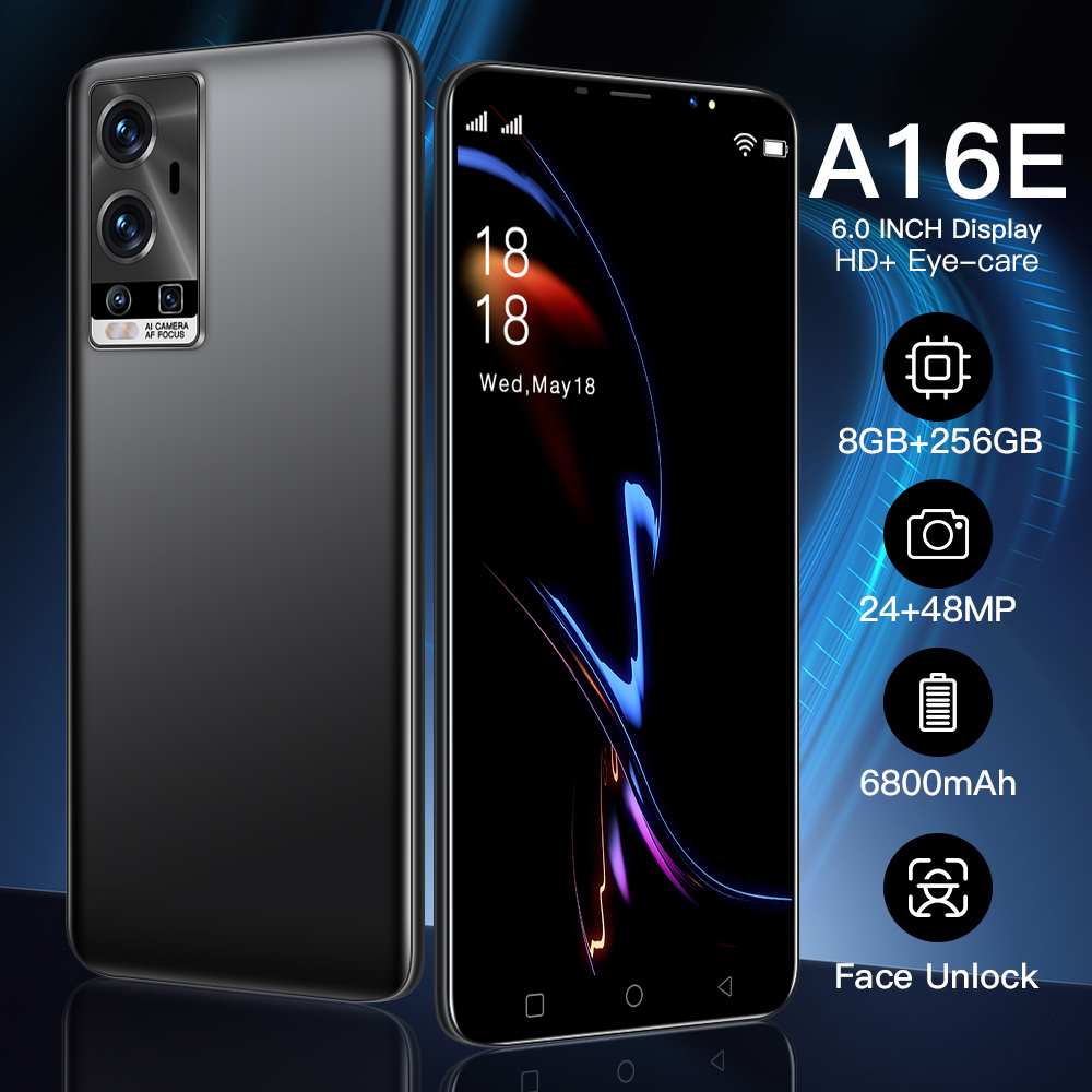 Novo2023 Celular A16E 6 Polegadas 8GB RAM 256GB ROM Telefone Barato ...