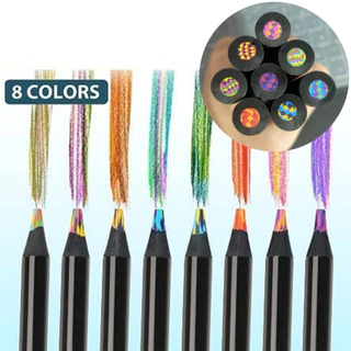 Lápis colorido em 8 cores Caneta Arco-Íris Com Núcleo De Cor Lápis Multicolor Gradiente Mágico Colorido artigos de papelaria presente prémio Abertura da Escola belas artes desenhar Material para estudantes material de Escritório